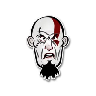😟 Kratos God of War 크레토스, 갓 오브 워, 비디오 게임, 캐릭터, 스티커, 게이밍 telegram sticker