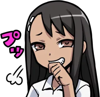 🤣 Nagatoro Don't Toy with Me, Miss Nagatoro プッ anime, manga, nagatoro, dont toy with me miss nagatoro, expression, nervous, embarrassed telegram sticker