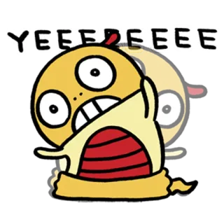 🤪 YEEEEEEEE Kreskówka, Krzyk, Potwór, Śmieszne, Postać telegram sticker