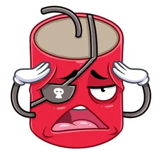 😒 Dinamite, Desenho animado, Pirata, Emoji, Triste whatsapp sticker