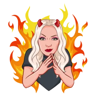 Девочка демон блонди telegram stickers