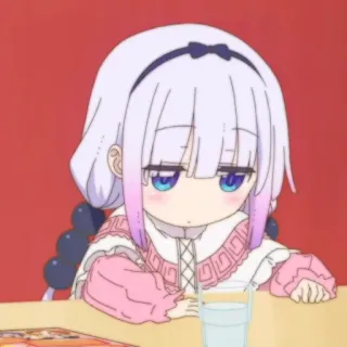 🍚 Kanna Miss Kobayashi's Dragon Maid Anime, Kawaii, Fofo, Kanna Kamui, Chibi whatsapp sticker