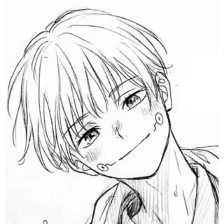 🌱 动漫, 漫画, 素描, 男孩, 插画, 艺术 telegram sticker