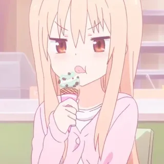 🍡 Anime, Dziewczyna, Lody, Słodkie, Kreskówka telegram sticker