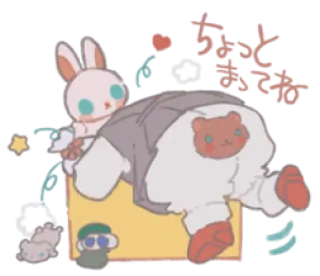 🎀 ふんわり imut, kelinci, beruang, kawaii, pastel, awan, hati telegram sticker