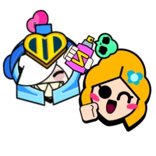 💖 Brawl Stars 荒野乱斗, 科莱特, 佩佩, 手机游戏, 电子游戏, 贴纸 telegram sticker