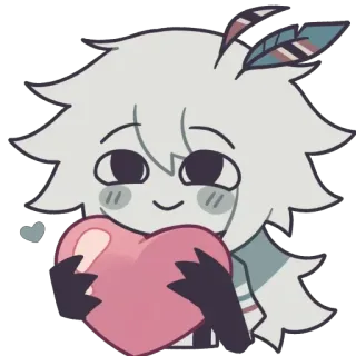 🫥 귀여운, 카와이, 하트, 사랑, 애정, 캐릭터, 일러스트 telegram sticker