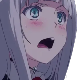 😰 Anime, verängstigt, geschockt, Mädchen, Anime Mädchen, Cartoon telegram sticker