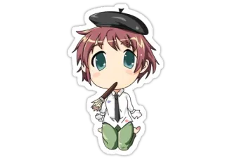 😶 Anime, Chibi, Artista, Boina, Fofo telegram sticker