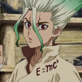 🔬 Ishigami Senku Dr. Stone E=mc² Аниме, Наука, Ученый, Физика whatsapp sticker