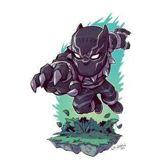 🐯 Black Panther 블랙 팬서, 슈퍼히어로, 마블, 와칸다, 만화책, 캐릭터, 액션 telegram sticker
