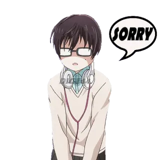 😰 SORRY Anime, Scuse, Cartone animato, Personaggio, Mi dispiace telegram sticker