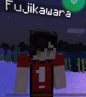 😷 Fujikawara minecraft, avatar, kotak-kotak, karakter game, kaos merah telegram sticker