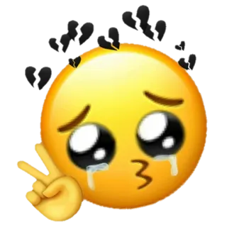 ✨ Emoji, Signe de paix, Pleurs, Triste, Bisou telegram sticker