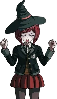 🪄 Himiko Yumeno Danganronpa V3: Killing Harmony anime, danganronpa, video game, witch, himiko yumeno, school uniform, red hair telegram sticker