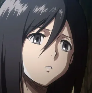 ❤️ Mikasa Ackerman Attack on Titan มิคาสะ, ผ่าพิภพไททัน, อนิเมะ, ตัวละคร, ผู้หญิง whatsapp sticker