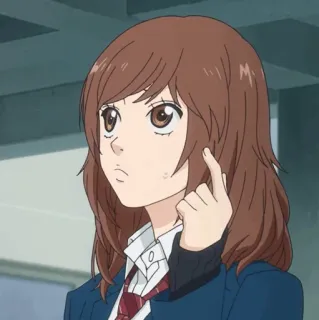 🥡 anime, girl, school uniform, cartoon, portrait telegram sticker