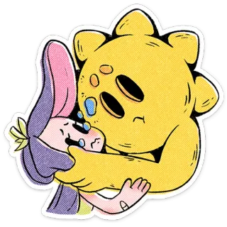 ⭐ Hoạt hình, Ôm, An ủi, Dễ thương, Sticker, Hoạt họa telegram sticker