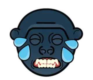 🦍 ลิง, ร้องไห้, อีโมจิ, เศร้า, อารมณ์ telegram sticker