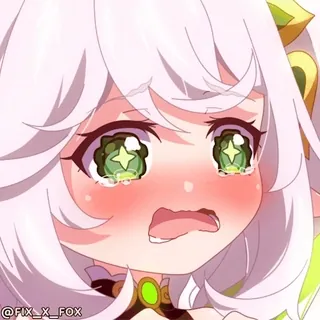 😢 @FIX_X_FOX anime, crying, kawaii, sad, cute, digital art telegram sticker