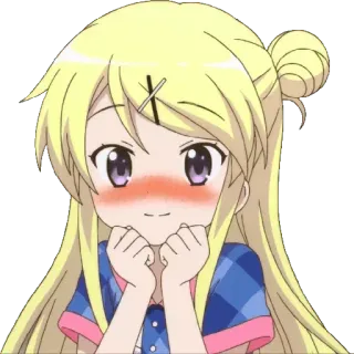 😍 anime, imut, gadis, tersipu, kartun, karakter telegram sticker