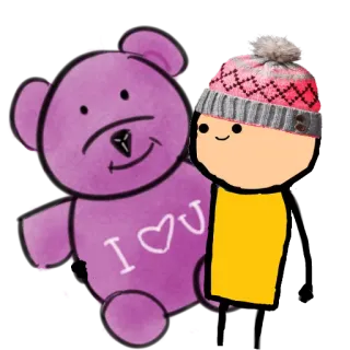 😇 I ❤ U 泰迪熊, 爱, 友谊, 卡通, 可爱 whatsapp sticker