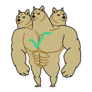 😕 Doge, Meme, Stark, Bodybuilder, Dreiköpfiger Hund, Humor telegram sticker