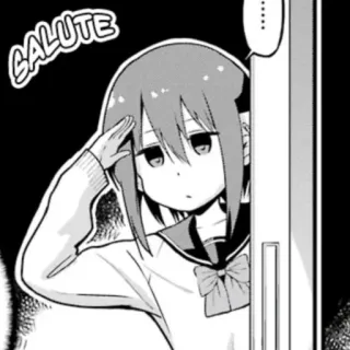 😶 SALUTE Anime, Saudação, Garota, Mangá, Uniforme telegram sticker