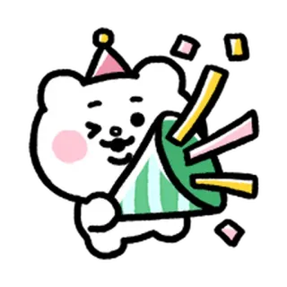 💨 くま, パーティー, お祝い, 紙吹雪, かわいい, 漫画, 動物, お祝い telegram sticker