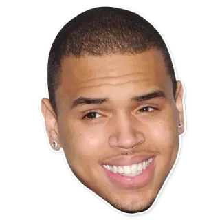 😬 Chris Brown célébrité, chanteur, portrait, visage telegram sticker