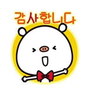 🙏 감사합니다 grazie, coreano, cartone animato, carino, orso, saluto telegram sticker