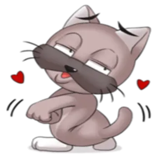 😍 猫, 動物, 漫画, 愛, ハート telegram sticker