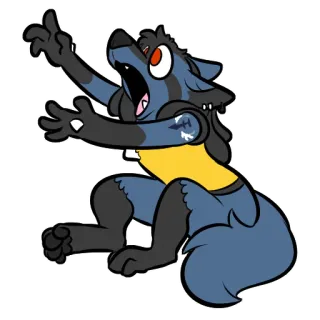 🙌 Lucario pokemon, furry, antro, perro, videojuego, pegatina telegram sticker