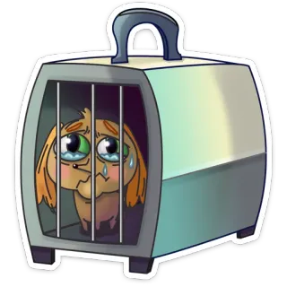😭 anjing, anak anjing, sedih, menangis, kandang, hewan peliharaan, binatang, air mata, terkurung telegram sticker