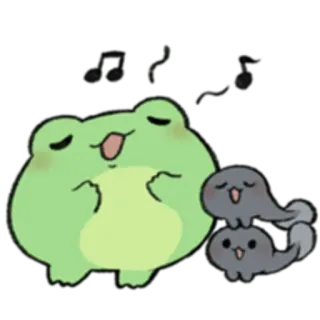 🐸 katak, binatang, bernyanyi, lucu, berudu telegram sticker