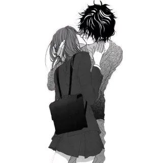 ❤ baiser, romance, animé, couple, dessin animé, amour, câlin, manga telegram sticker