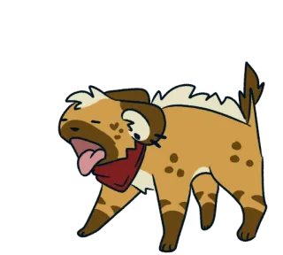 🤢 Hiena, Kreskówka, Zwierzę, Psi, Bandana, Słodki telegram sticker