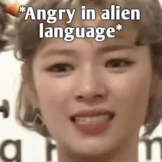 👀 *Angry in alien language* Alieno, Arrabbiato, Espressione, Meme, Divertente, Stupido telegram sticker