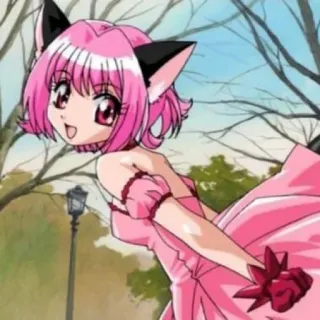 😄 Anime-Mädchen, Cartoon, pinke Haare, Katzenohren, süß, kawaii whatsapp sticker