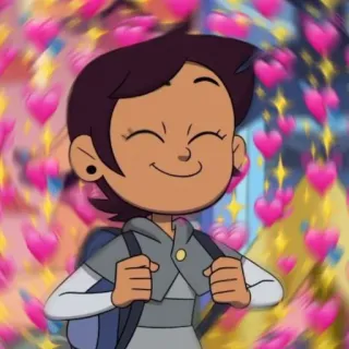 😌 Luz Noceda The Owl House dibujos animados, corazones, lindo, animado, sonriente, mochila telegram sticker