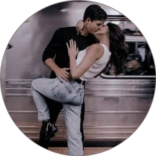 💭 kiss, couple, love, romance, relationship, people telegram sticker