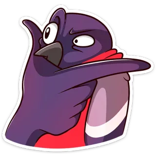 🤔 Oiseau cartoon, Personnage oiseau, Sticker animal, Drôle, Dessin animé, Oiseau violet telegram sticker