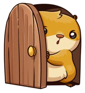 🚪 Hamster, Tür, Cartoon, Niedlich, Tier, Säugetier telegram sticker