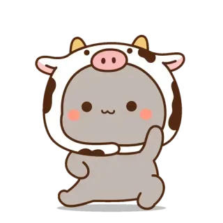 🕺 การ์ตูน, น่ารัก, สัตว์, วัว, ตัวละคร, สติกเกอร์ telegram sticker