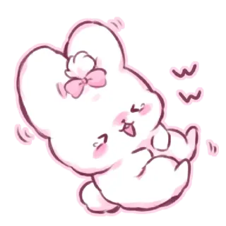 😋 토끼, 귀여운, 카와이, 동물, 만화, 행복한 telegram sticker