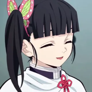 🕊 Kanao Tsuyuri Demon Slayer Anime, Demon Slayer, Kanao Tsuyuri, Mangá, Personagem, Borboleta, Sorriso whatsapp sticker