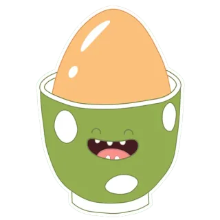 😁 ovo, café da manhã, comida, fofo, desenho animado, porta-ovo telegram sticker