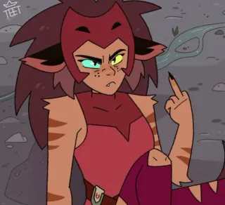 🖕 Catra She-Ra and the Princesses of Power catra, she-ra, netflix, animação, dedo do meio, desenho animado telegram sticker