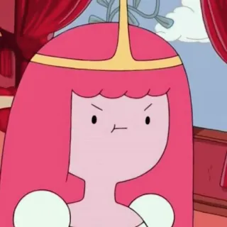 😡 Princess Bubblegum Adventure Time 卡通, 粉色, 公主, 泡泡糖, 生气 telegram sticker