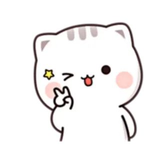 ✌ cat, sticker, peace sign, cute, winking telegram sticker